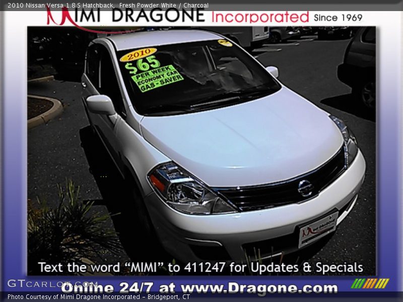 Fresh Powder White / Charcoal 2010 Nissan Versa 1.8 S Hatchback
