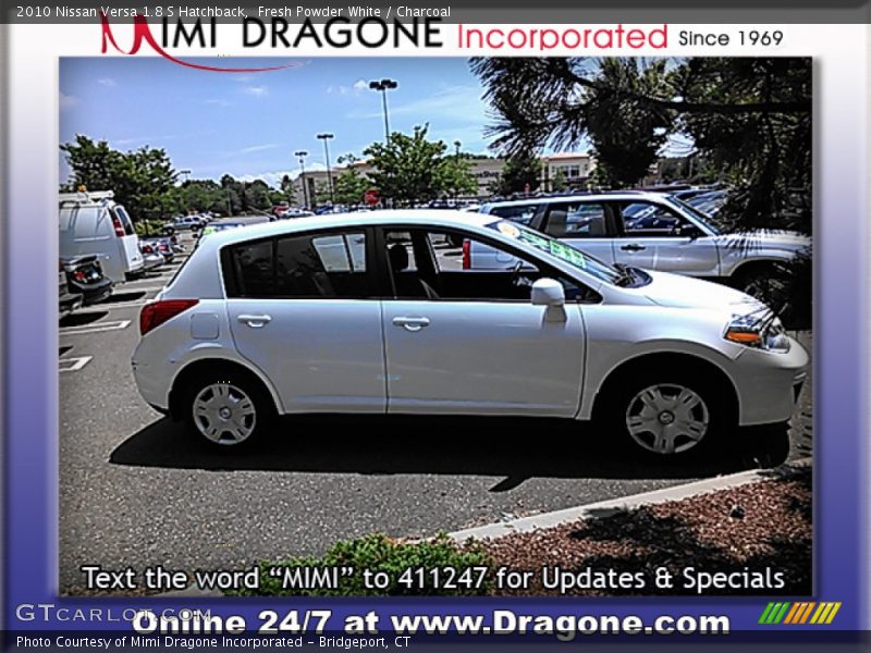 Fresh Powder White / Charcoal 2010 Nissan Versa 1.8 S Hatchback