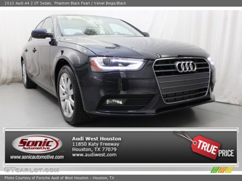 Phantom Black Pearl / Velvet Beige/Black 2013 Audi A4 2.0T Sedan