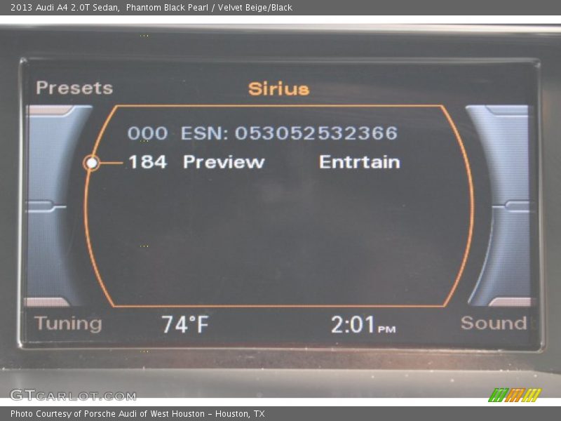 Phantom Black Pearl / Velvet Beige/Black 2013 Audi A4 2.0T Sedan