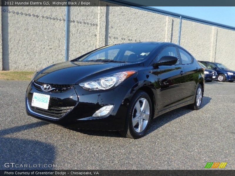 Midnight Black / Beige 2012 Hyundai Elantra GLS