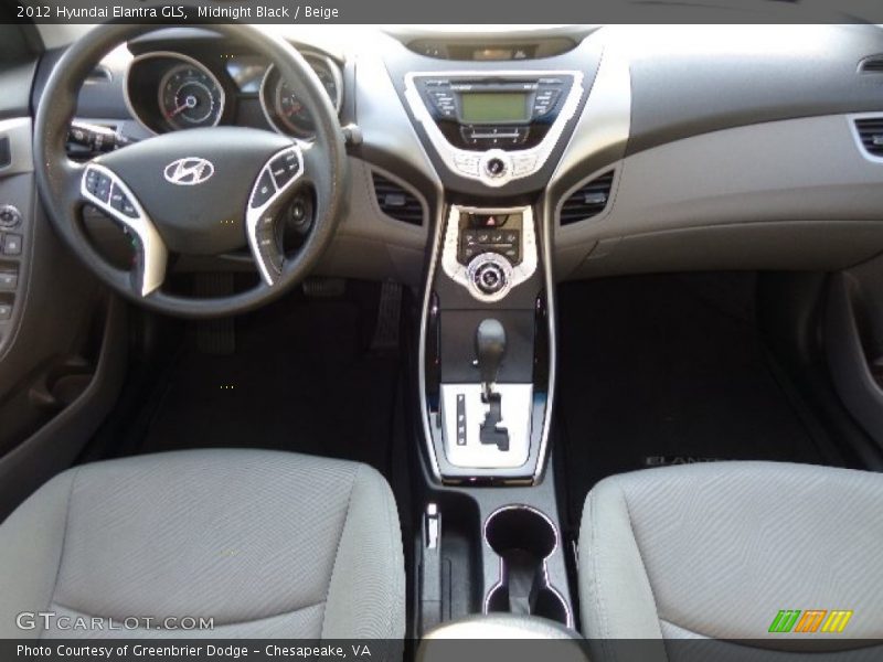 Midnight Black / Beige 2012 Hyundai Elantra GLS