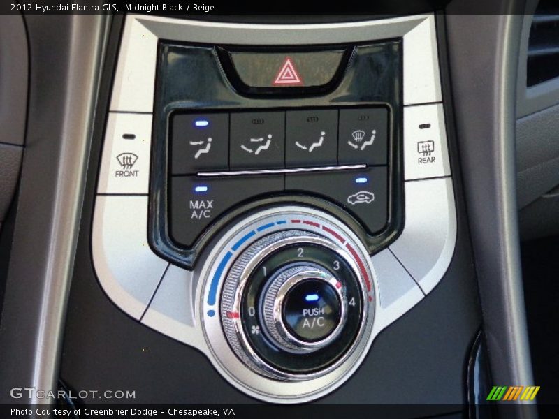 Midnight Black / Beige 2012 Hyundai Elantra GLS