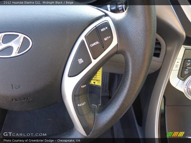 Midnight Black / Beige 2012 Hyundai Elantra GLS