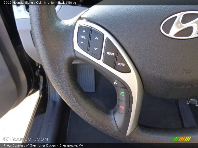 Midnight Black / Beige 2012 Hyundai Elantra GLS