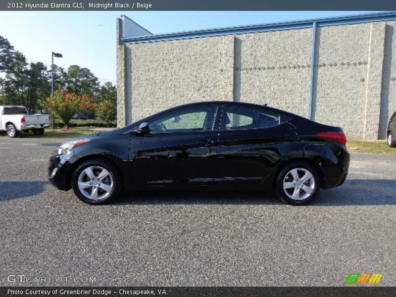 Midnight Black / Beige 2012 Hyundai Elantra GLS