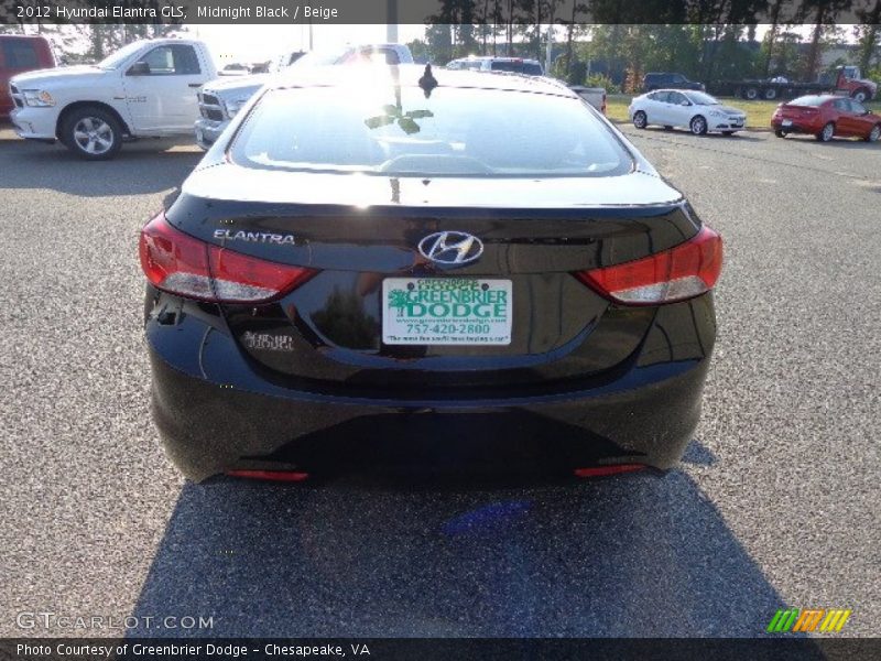 Midnight Black / Beige 2012 Hyundai Elantra GLS