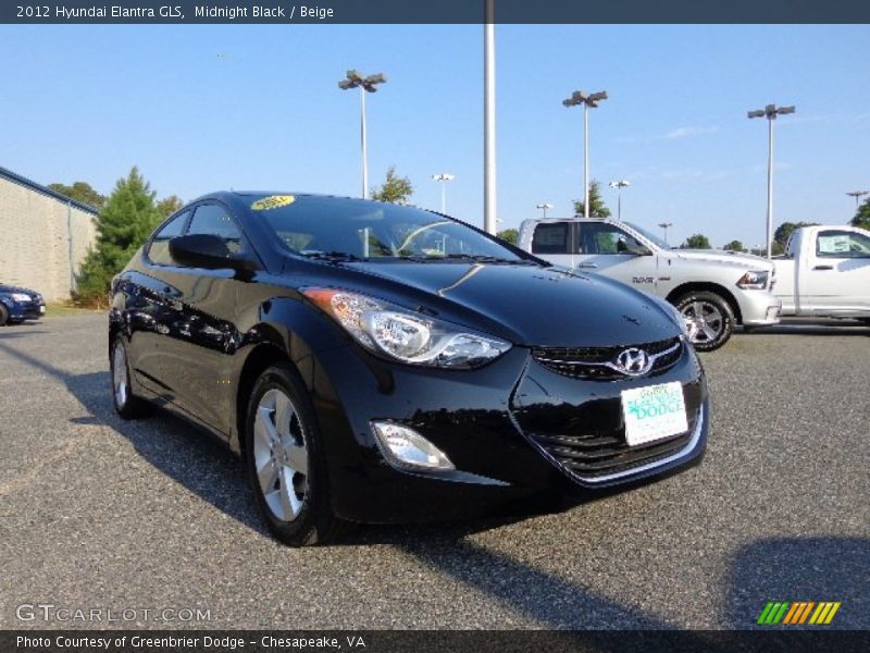 Midnight Black / Beige 2012 Hyundai Elantra GLS