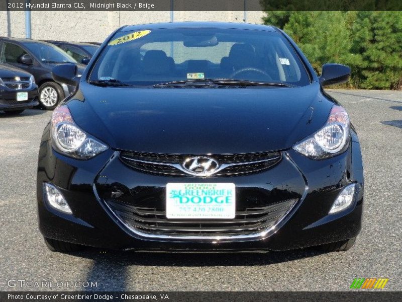 Midnight Black / Beige 2012 Hyundai Elantra GLS