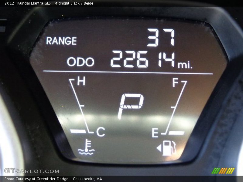 Midnight Black / Beige 2012 Hyundai Elantra GLS