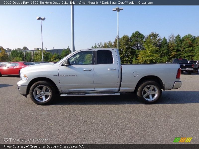 Bright Silver Metallic / Dark Slate Gray/Medium Graystone 2012 Dodge Ram 1500 Big Horn Quad Cab