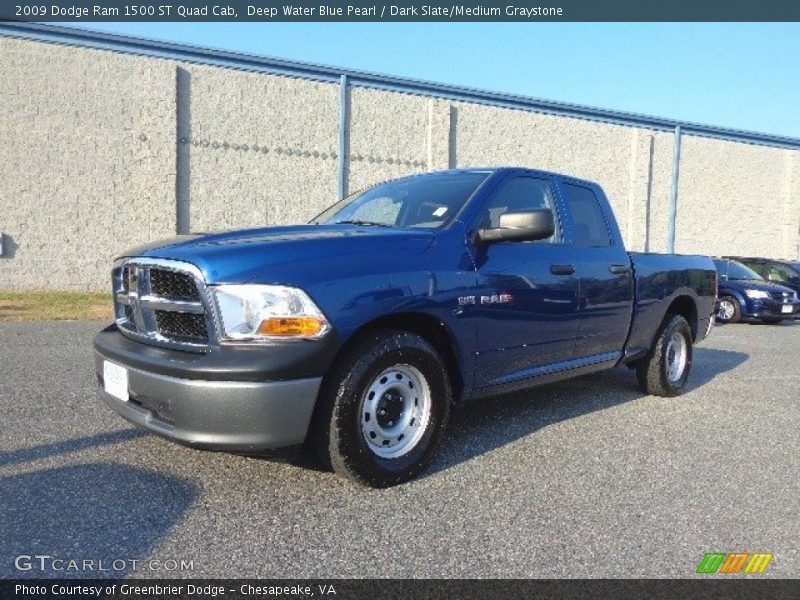 Deep Water Blue Pearl / Dark Slate/Medium Graystone 2009 Dodge Ram 1500 ST Quad Cab