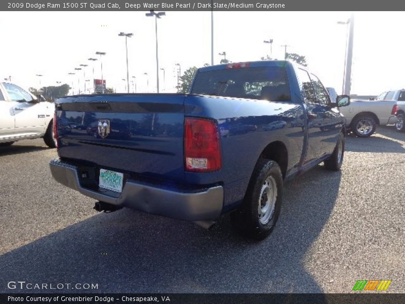 Deep Water Blue Pearl / Dark Slate/Medium Graystone 2009 Dodge Ram 1500 ST Quad Cab