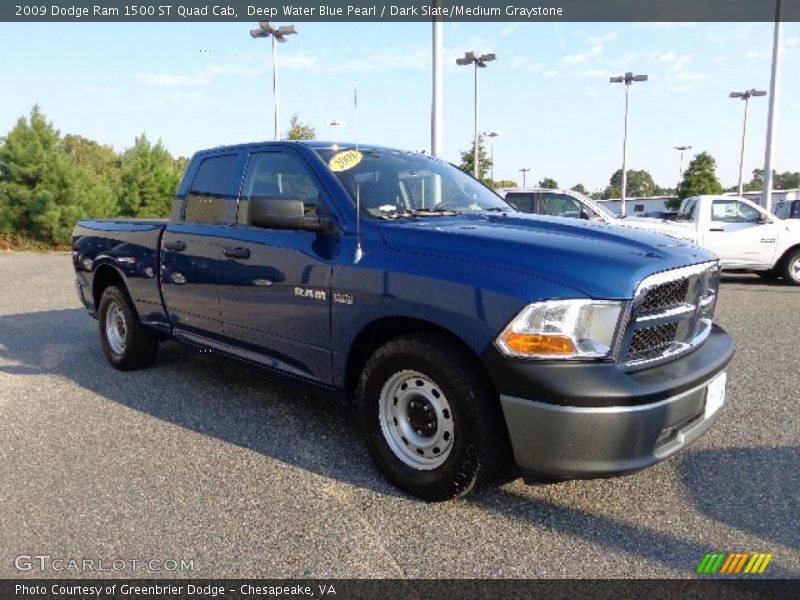 Deep Water Blue Pearl / Dark Slate/Medium Graystone 2009 Dodge Ram 1500 ST Quad Cab