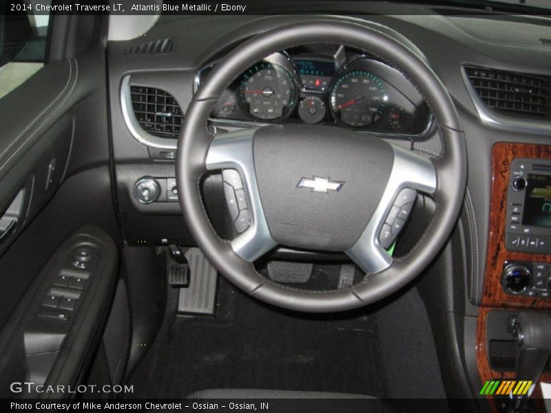 Atlantis Blue Metallic / Ebony 2014 Chevrolet Traverse LT