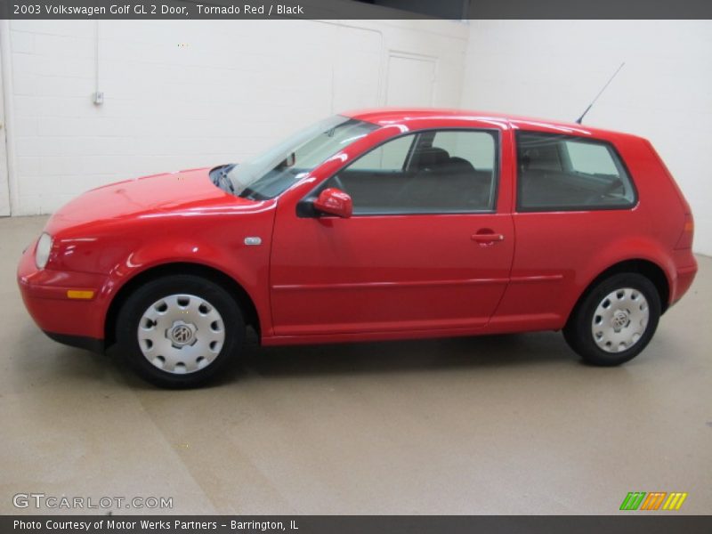 Tornado Red / Black 2003 Volkswagen Golf GL 2 Door