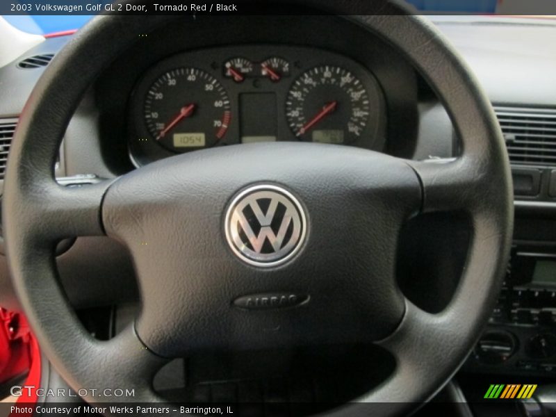 Tornado Red / Black 2003 Volkswagen Golf GL 2 Door
