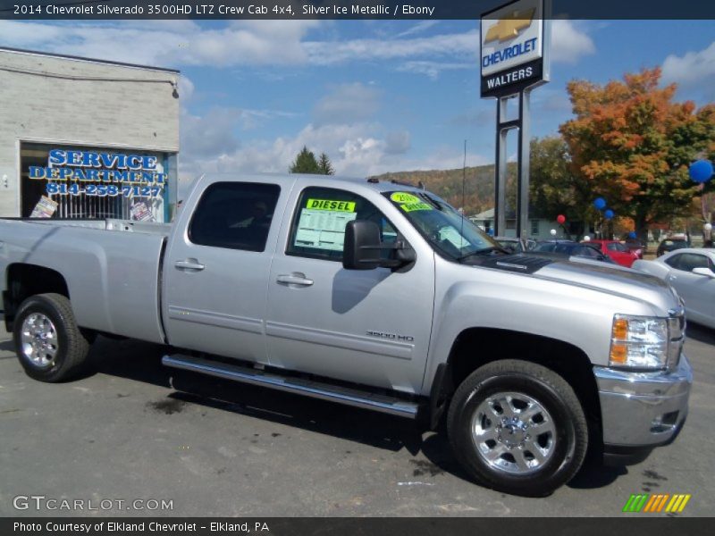 Silver Ice Metallic / Ebony 2014 Chevrolet Silverado 3500HD LTZ Crew Cab 4x4