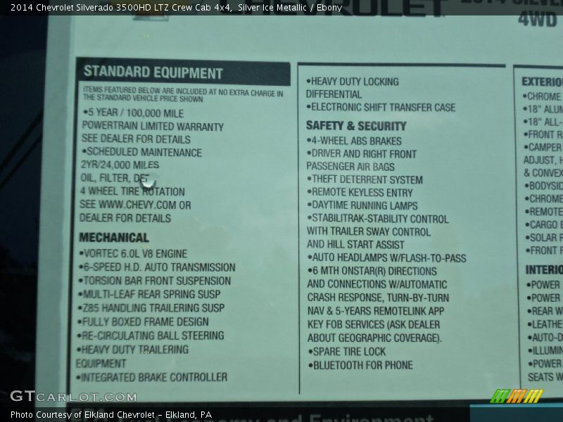 Silver Ice Metallic / Ebony 2014 Chevrolet Silverado 3500HD LTZ Crew Cab 4x4