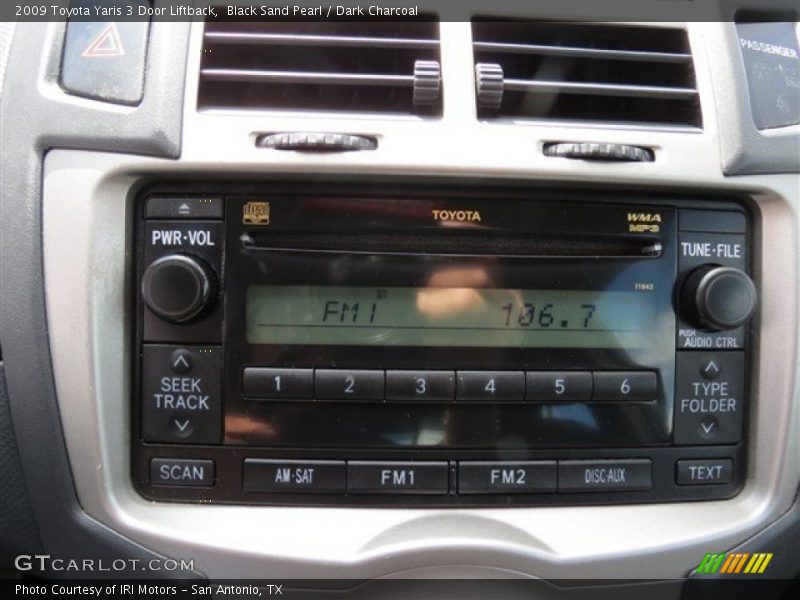 Black Sand Pearl / Dark Charcoal 2009 Toyota Yaris 3 Door Liftback