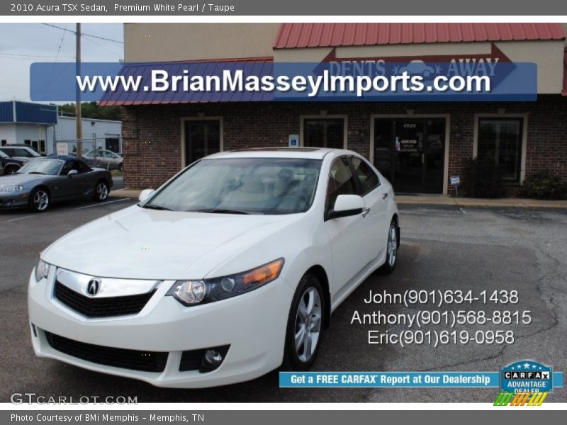 Premium White Pearl / Taupe 2010 Acura TSX Sedan