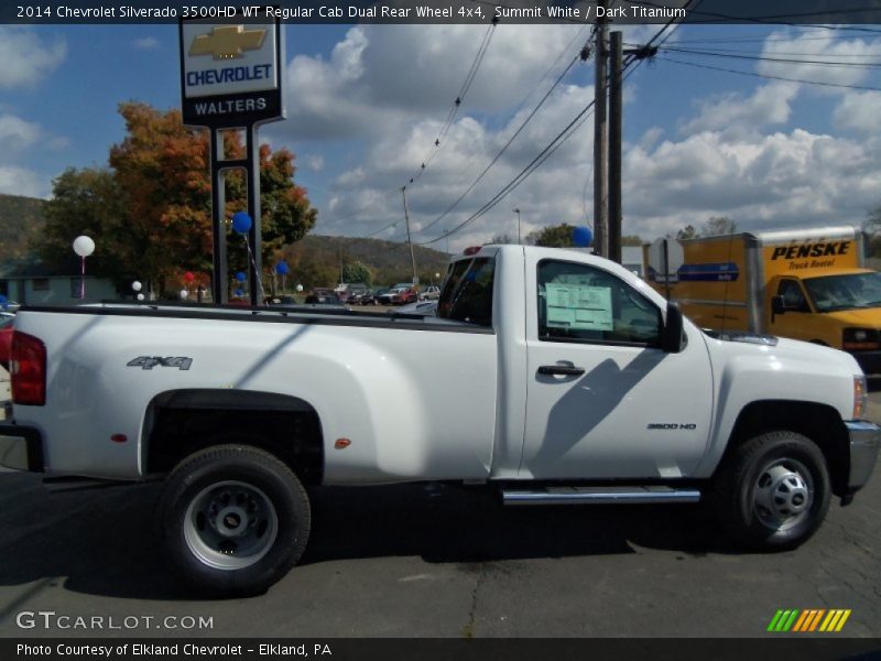 Summit White / Dark Titanium 2014 Chevrolet Silverado 3500HD WT Regular Cab Dual Rear Wheel 4x4