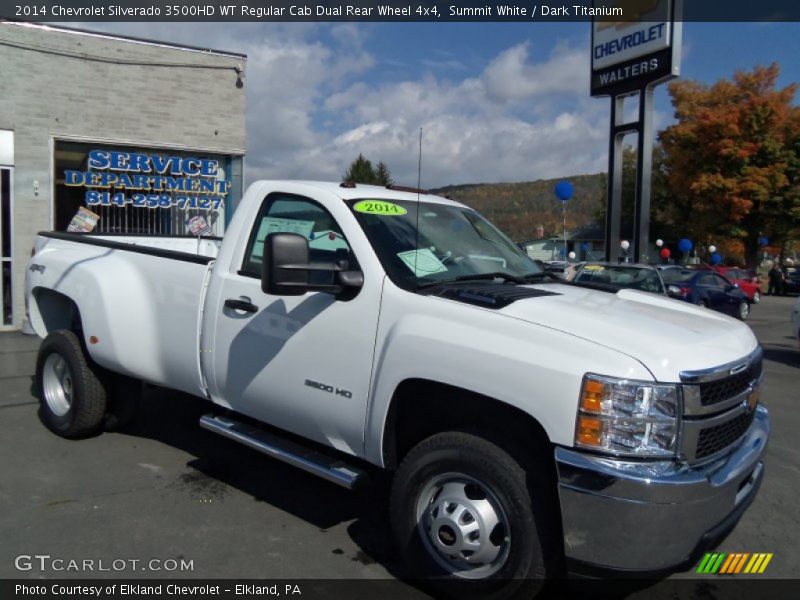 Summit White / Dark Titanium 2014 Chevrolet Silverado 3500HD WT Regular Cab Dual Rear Wheel 4x4
