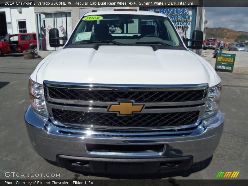 Summit White / Dark Titanium 2014 Chevrolet Silverado 3500HD WT Regular Cab Dual Rear Wheel 4x4
