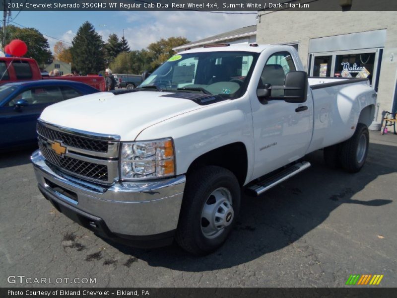 Summit White / Dark Titanium 2014 Chevrolet Silverado 3500HD WT Regular Cab Dual Rear Wheel 4x4