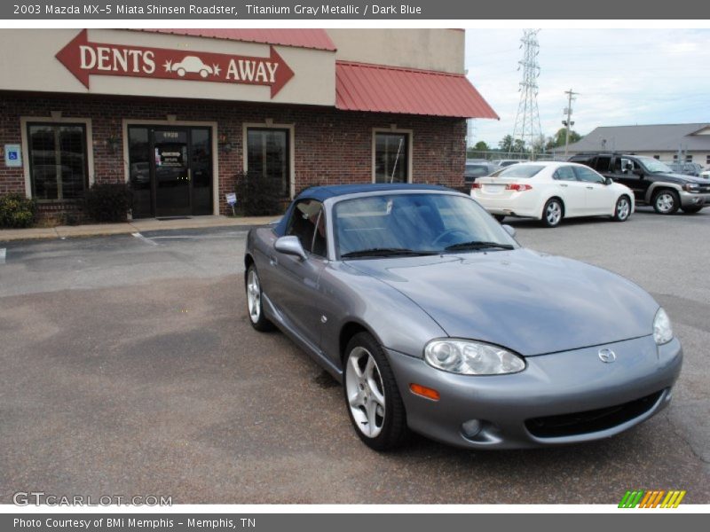 Titanium Gray Metallic / Dark Blue 2003 Mazda MX-5 Miata Shinsen Roadster