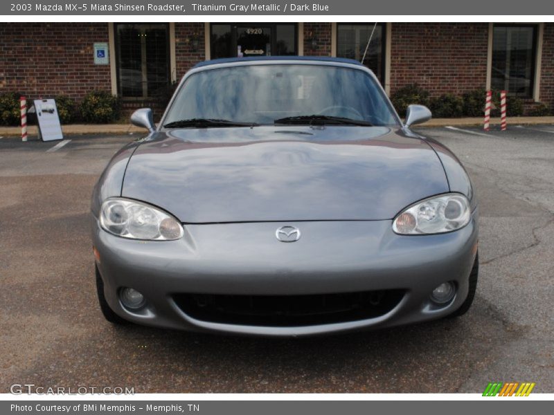 Titanium Gray Metallic / Dark Blue 2003 Mazda MX-5 Miata Shinsen Roadster