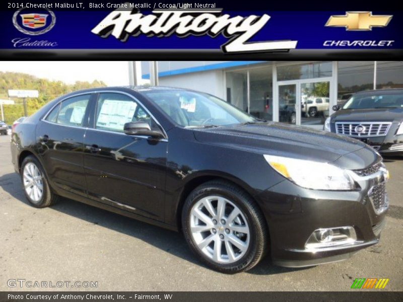 Black Granite Metallic / Cocoa/Light Neutral 2014 Chevrolet Malibu LT