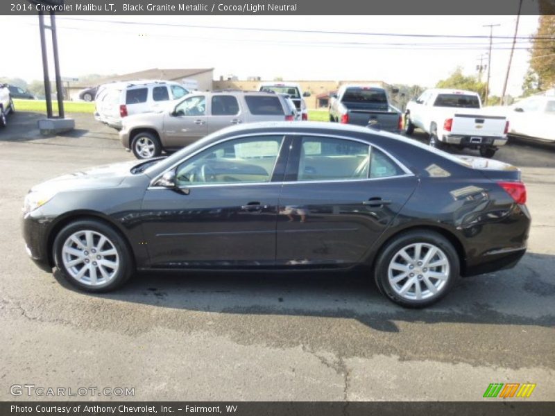 Black Granite Metallic / Cocoa/Light Neutral 2014 Chevrolet Malibu LT