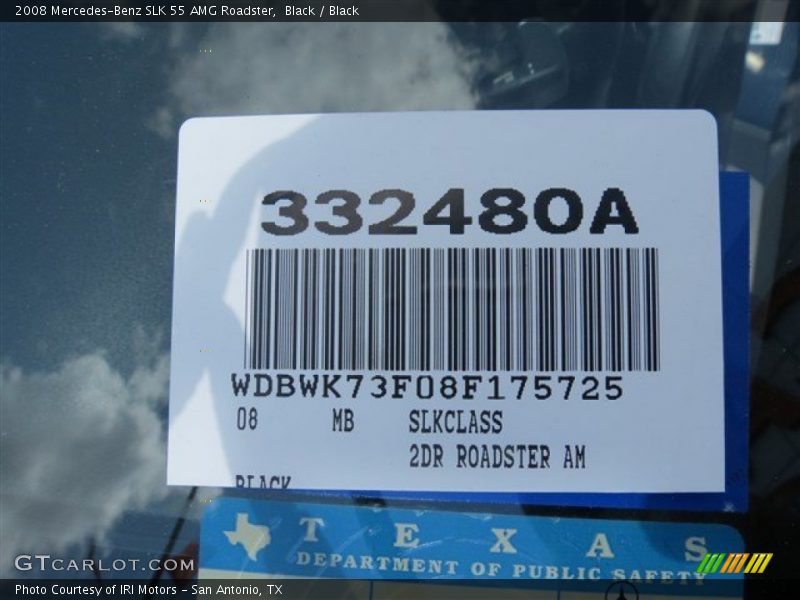 Black / Black 2008 Mercedes-Benz SLK 55 AMG Roadster
