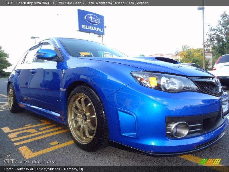 WR Blue Pearl / Black Alcantara/Carbon Black Leather 2010 Subaru Impreza WRX STi