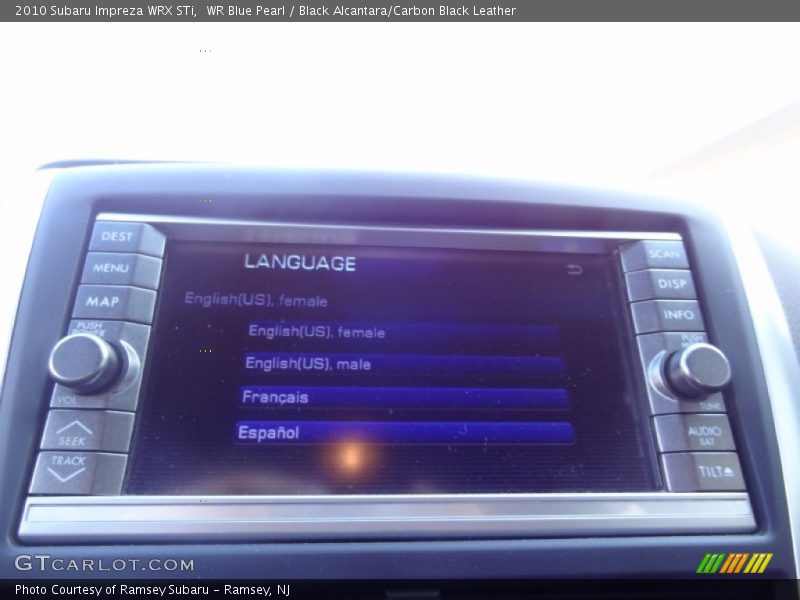 WR Blue Pearl / Black Alcantara/Carbon Black Leather 2010 Subaru Impreza WRX STi