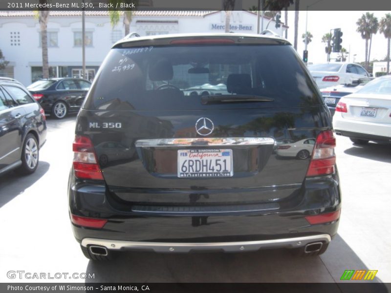Black / Black 2011 Mercedes-Benz ML 350