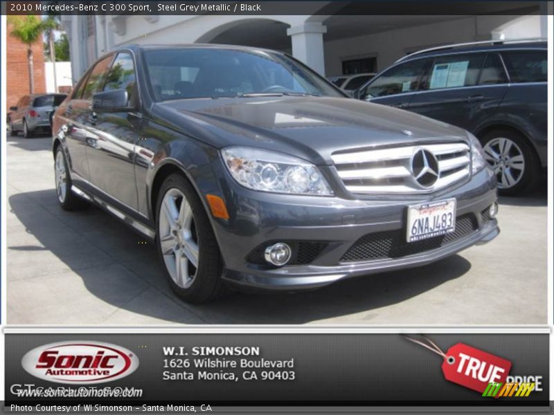 Steel Grey Metallic / Black 2010 Mercedes-Benz C 300 Sport