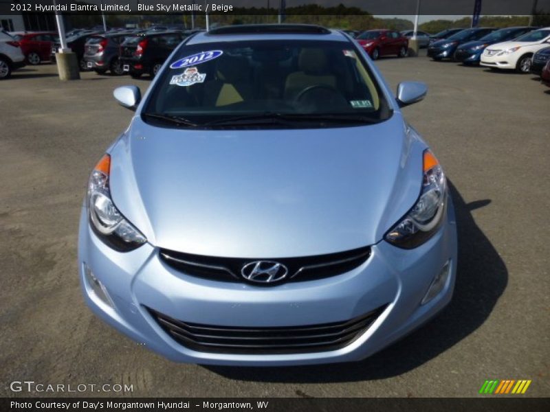Blue Sky Metallic / Beige 2012 Hyundai Elantra Limited