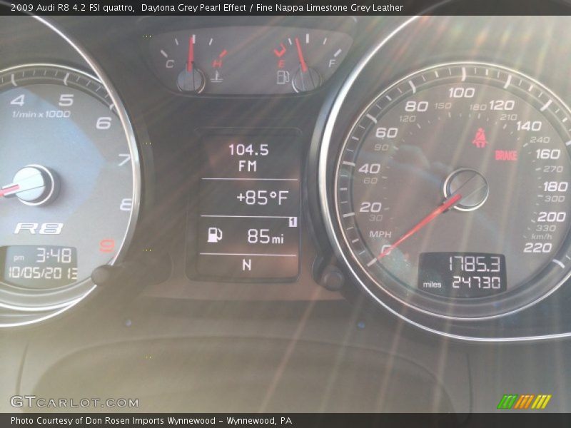 Daytona Grey Pearl Effect / Fine Nappa Limestone Grey Leather 2009 Audi R8 4.2 FSI quattro