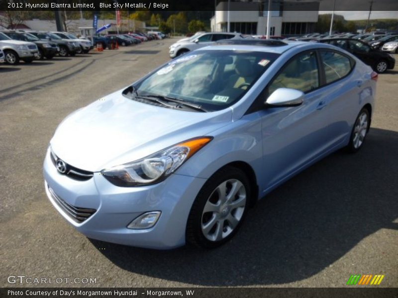 Blue Sky Metallic / Beige 2012 Hyundai Elantra Limited