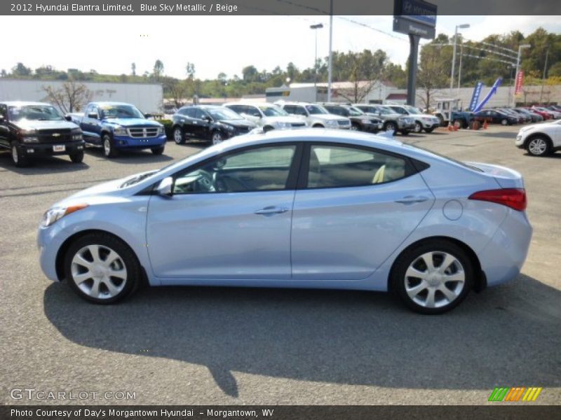 Blue Sky Metallic / Beige 2012 Hyundai Elantra Limited