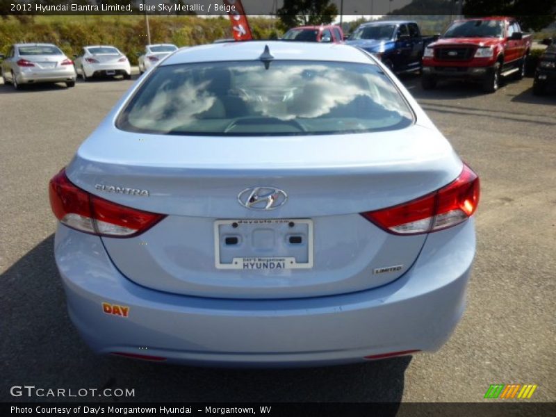 Blue Sky Metallic / Beige 2012 Hyundai Elantra Limited