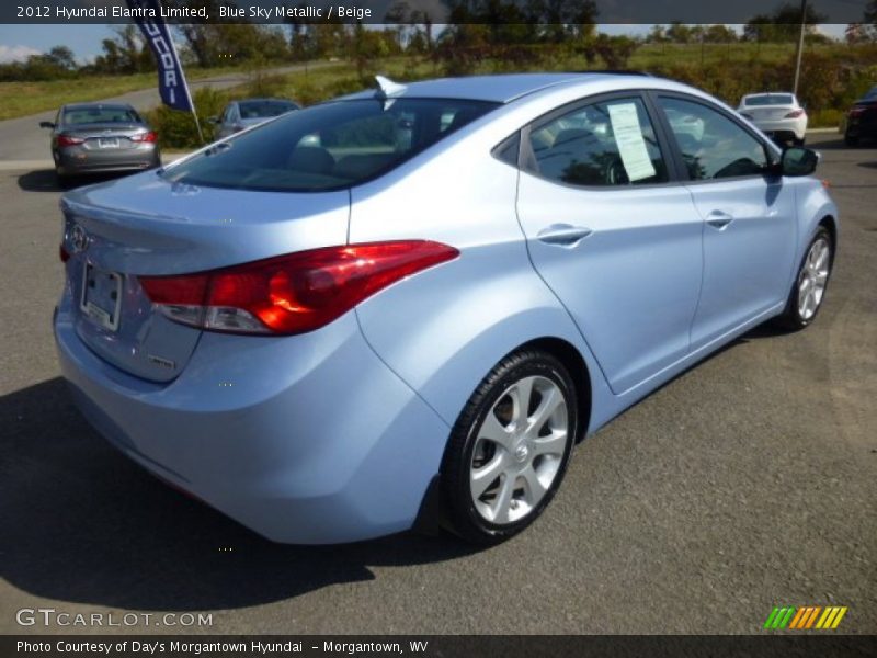Blue Sky Metallic / Beige 2012 Hyundai Elantra Limited