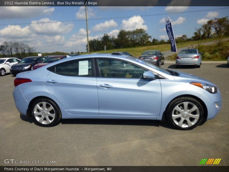 Blue Sky Metallic / Beige 2012 Hyundai Elantra Limited