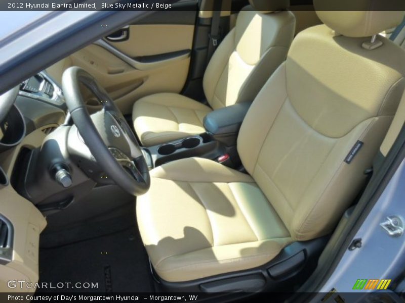 Blue Sky Metallic / Beige 2012 Hyundai Elantra Limited