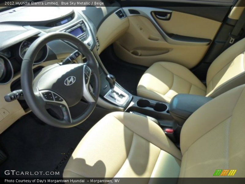Blue Sky Metallic / Beige 2012 Hyundai Elantra Limited