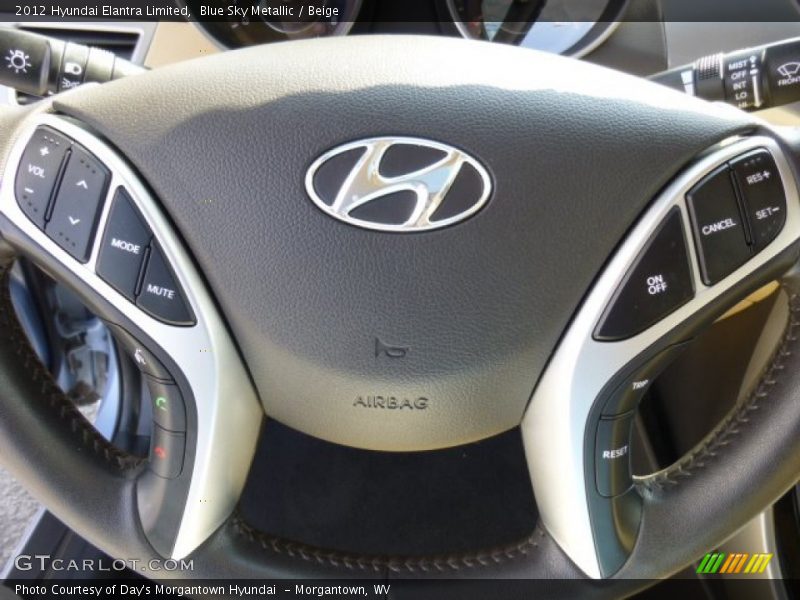 Blue Sky Metallic / Beige 2012 Hyundai Elantra Limited
