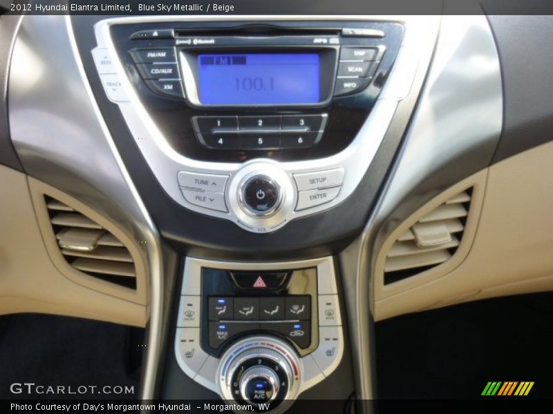 Blue Sky Metallic / Beige 2012 Hyundai Elantra Limited