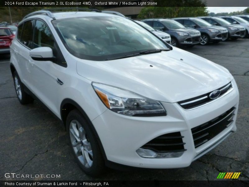 Oxford White / Medium Light Stone 2014 Ford Escape Titanium 2.0L EcoBoost 4WD